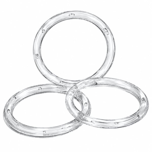 Argola Acrílica Transparente 150mm com 6und Ritas