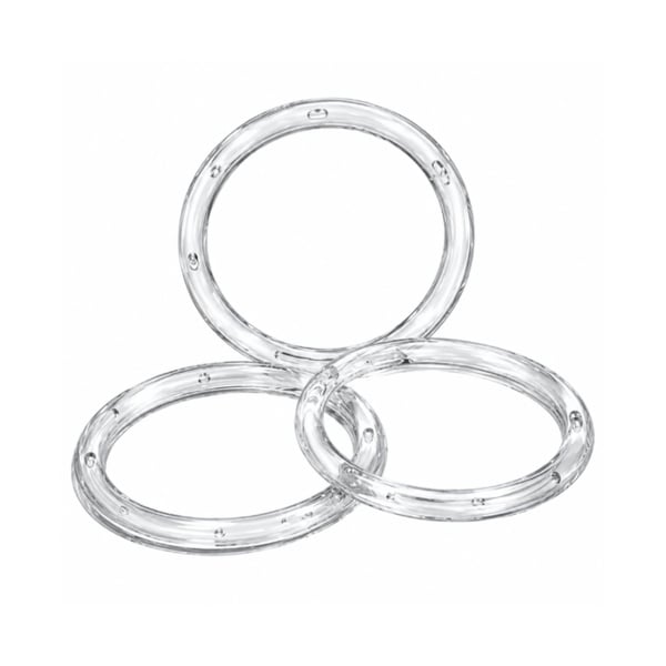 Argola Acrílica Transparente 75mm com 36und Ritas
