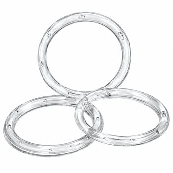 Argola Acrílica Transparente 150mm com 6und Ritas